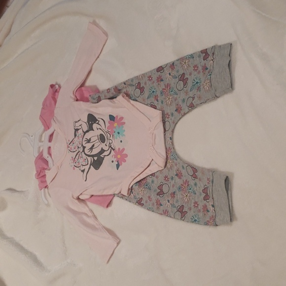 3‎ piece Minnie mouse set size 12 months Disney Brand NWOT